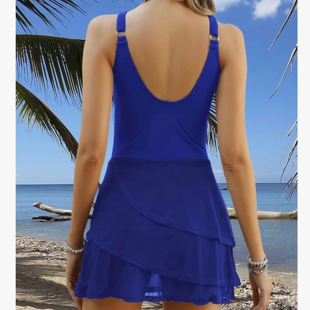 CiCiBird Blue and White Dress